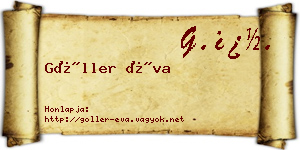 Göller Éva névjegykártya